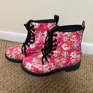 Floral Pink Womens Boots